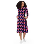 All-over print long sleeve midi dress - Image 10
