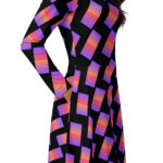 All-over print long sleeve midi dress - Image 3