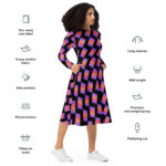 All-over print long sleeve midi dress - Image 12