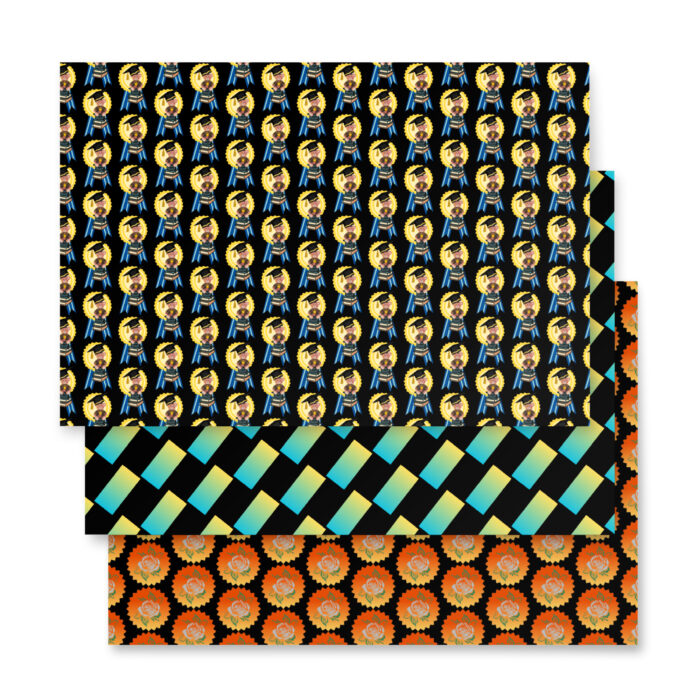 Wrapping paper sheets A set of 3