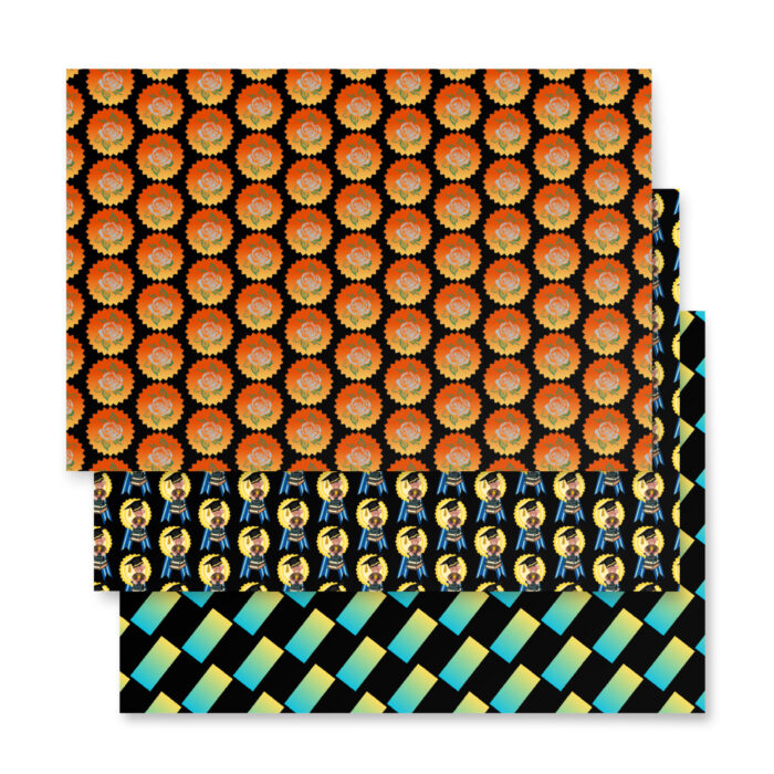 Wrapping paper sheets A set of 3