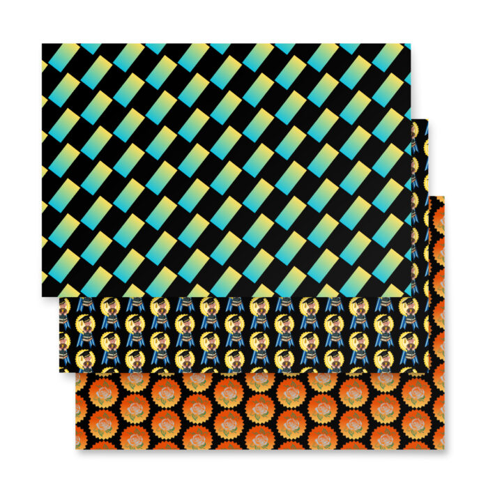 Wrapping paper sheets A set of 3